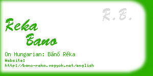 reka bano business card