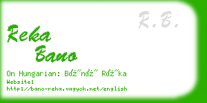 reka bano business card